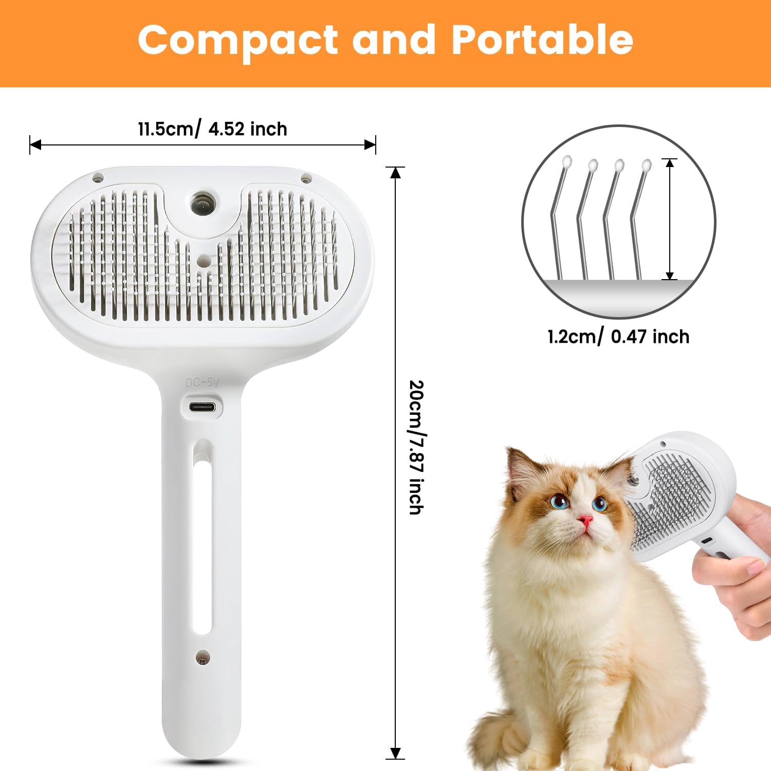 3-in-1 Pet Hair Removal Steam Brush
