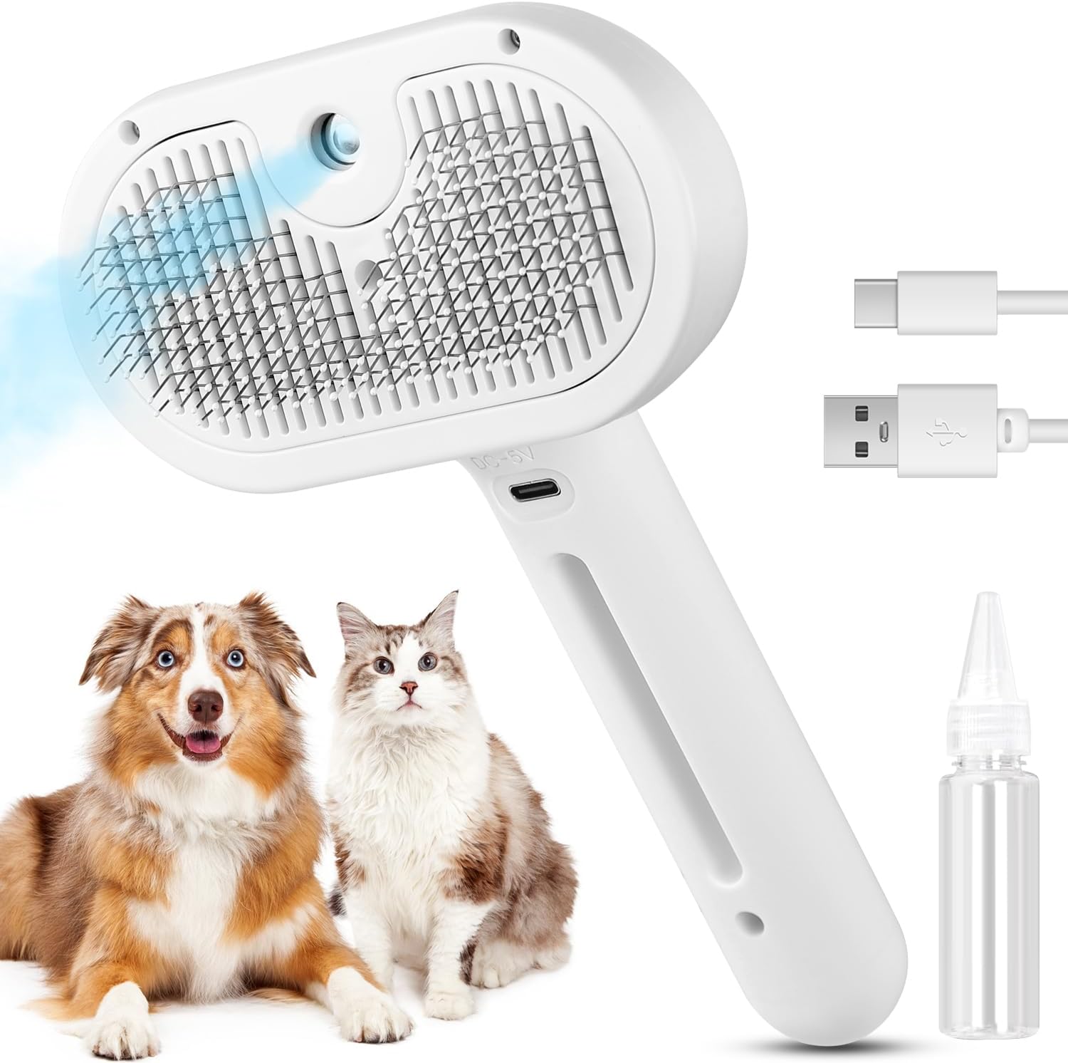 3-in-1 Pet Hair Removal Steam Brush