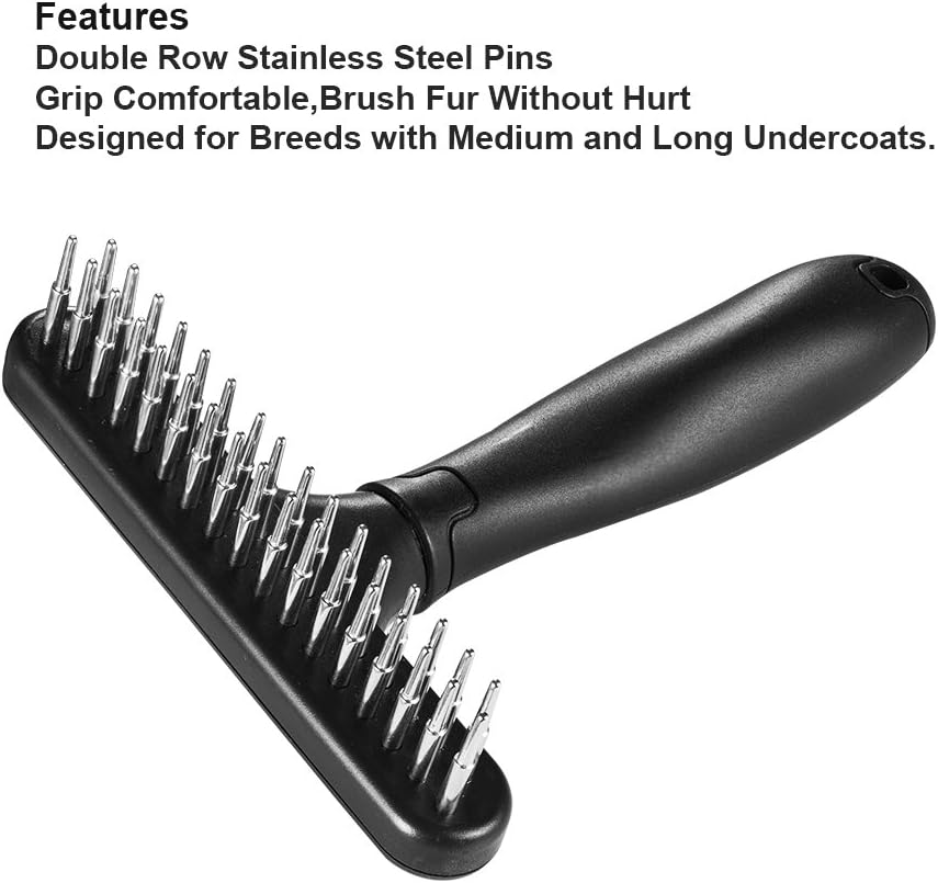 Double Row Pet Deshedding Grooming Comb